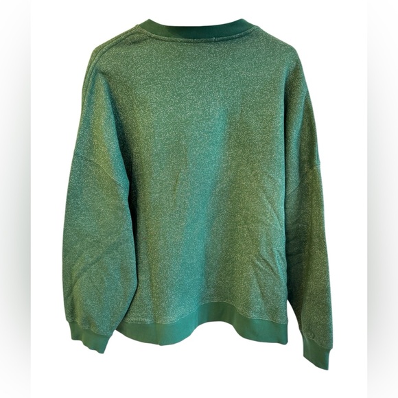 NEW Disney Mickey & Minnie Christmas Sweatshirt Green with Silver Women’s XL - Picture 2 of 7